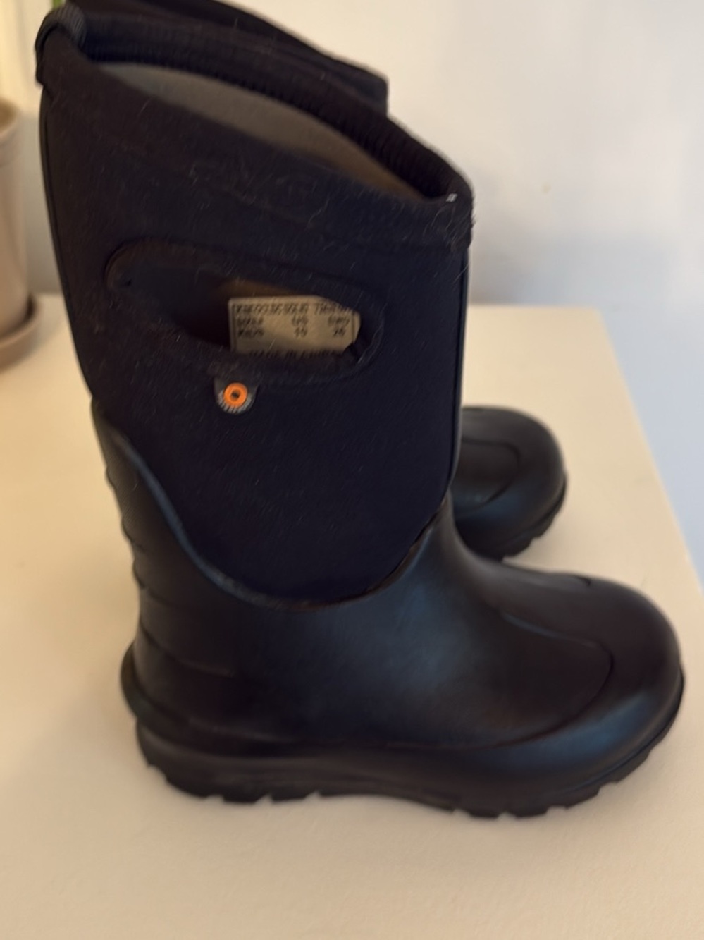 Kids Black Insulated Waterproof Winter Boots